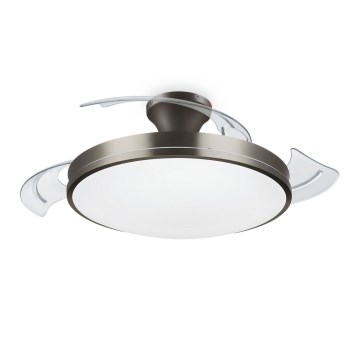Philips - LED-kattovalaisin tuulettimella BLISS LED/35W/230V 5500/4000/2700K niklattu + kaukosäädin