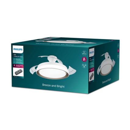 Philips-LED-kattovalaisin tuulettimella LED/35W/230V 5500/4000/2700K + kauko-ohjaus kulta