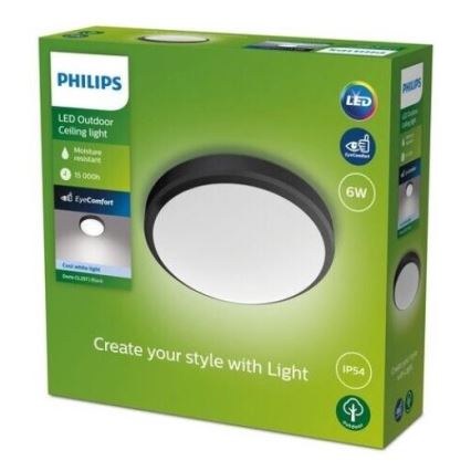 Philips - LED Kylpyhuoneen kattovalo DORIS LED/6W/230V 4000K IP54 musta