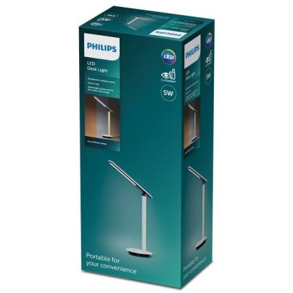 Philips - LED himmennettävä kosketuspöytävalaisin IVORY LED/5W/5V 3000 mAh 2700/3600/5000K CRI 90