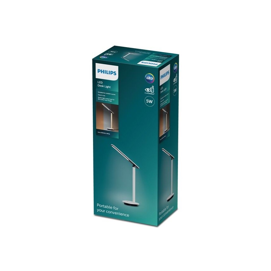 Philips - LED himmennettävä kosketuspöytävalaisin IVORY LED/5W/5V 3000 mAh 2700/3600/5000K CRI 90