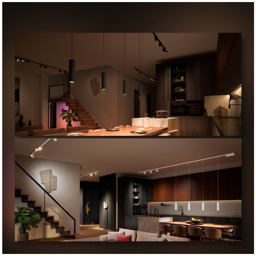 Philips - LED RGB Himmennettävä kattokruunu johdossa kiskojärjestelmään Hue PERIFO LED RGB/5,2W/24V 2000-6500K