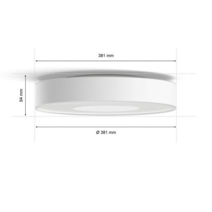 Philips LED RGB – himmennettävä kattovalaisin Hue INFUSE, LED 33,5 W / 230 V, 2000–6500 K, Ø 381 mm, valkoinen