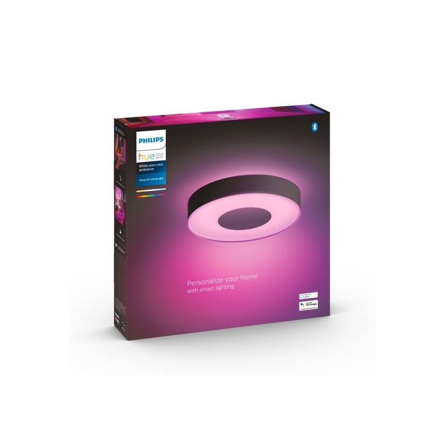 Philips - LED RGB himmennettävä kattovalaisin Hue INFUSE LED/33,5W/230V 2000–6500 K halkaisija 381 mm musta