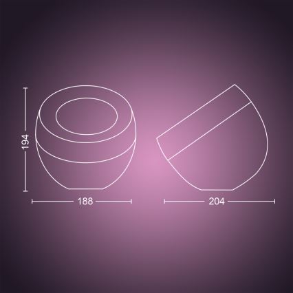 Philips - LED RGB Himmennettävä pöytälamppu Hue IRIS LED/8,2W/230V 2000-6500K musta