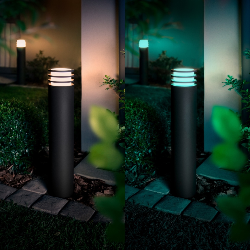 Philips - LED RGB Himennettävä ulkovalaisin Hue LUCCA 1xE27/8,1W/230V 77 cm 1000-20000K IP44