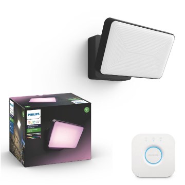 Philips - LED RGB himmennettävä ulkovalonheitin Hue DISCOVER LED/15W/230V 2000-6500K IP44 + Hue bridge