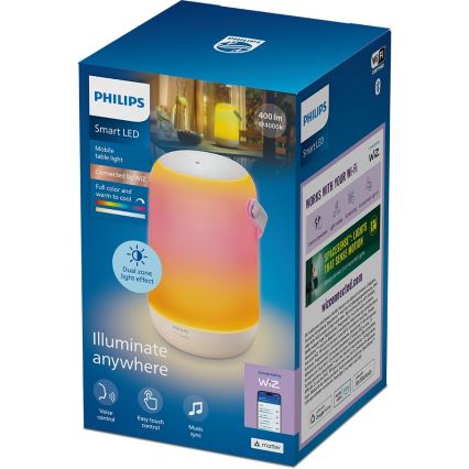 Philips - LED RGBW himmennettävä kannettava kosketusohjattu älypöytälamppu LED/13,5W/3,6V 2200-6500K Wi-Fi 1800 mAh