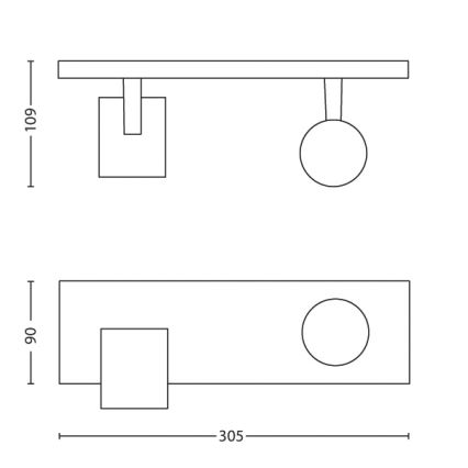 Philips - LED RGBW himmennettävä kohdevalaisin RUNNER 2xGU10/6,5W/230V 2700-6500K valkoinen