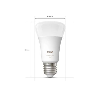 Philips - LED RGBW himmennettävä nauha Hue FLUX 3m LED/12W/230V + 2x älylamppu WHITE AND COLOR AMBIANCE E27/8,1W/230V 1000-20000K