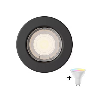 Philips - LED RGBW Himennettävä uppoasennettava alasvalo PERIDOT 1xGU10/6,5W/230V 2700-6500K musta