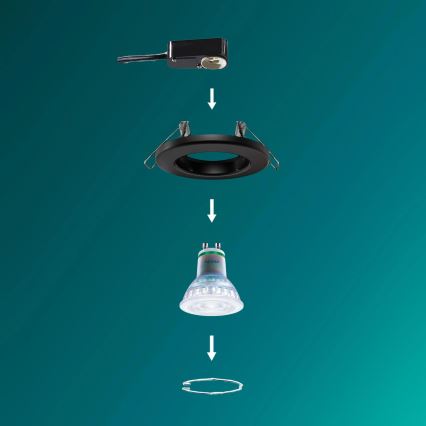Philips - LED RGBW himmennettävä upotettava alasvalo PERIDOT 1xGU10/6W/230V musta + kaukosäädin