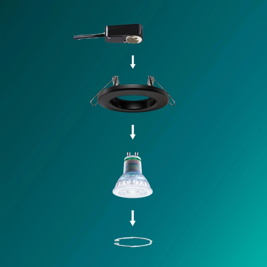 Philips - LED RGBW himmennettävä upotettava alasvalo PERIDOT 1xGU10/6W/230V musta + kaukosäädin