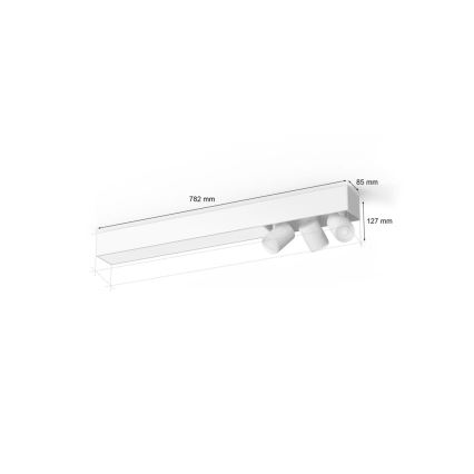 Philips - LED RGBW himmennettävä Hue CENTRIS kohdevalaisin 3xGU10/4,2W/230V + LED/11W 2000-6500K