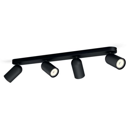 Philips - LED RGBW himennettävä kohdevalaisin PONGEE 4xGU10/4,9W/230V 2700-6500K musta