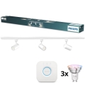 Philips - LED RGBW himmennettävä kohdevalaisin EASYLINK HUE -kiskojärjestelmään 3xGU10/4,7W/230V 2200-6500K 1m valkoinen + Hue bridge