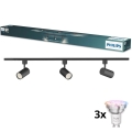 Philips - LED RGBW himmennettävä kohdevalaisin liukukiskojärjestelmään EASYLINK HUE 3xGU10/4,7W/230V 2200-6500K 1m musta