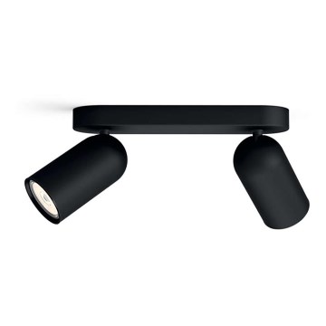 Philips - LED RGBW himmennettävä kohdevalaisin PONGEE 2xGU10/4,8W/230V 3000K musta + kaukosäädin