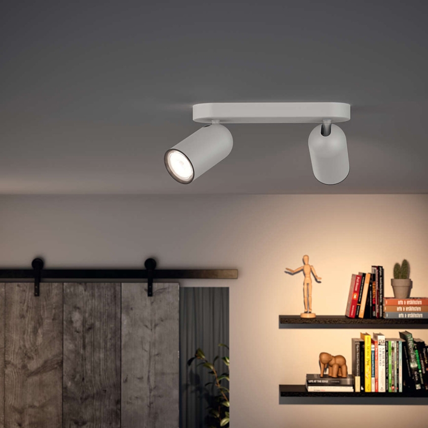 Philips - LED RGBW himmennettävä spottivalaisin PONGEE 2xGU10/4,8W/230V 3000K valkoinen + kaukosäädin
