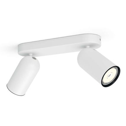 Philips - LED RGBW himmennettävä spottivalaisin PONGEE 2xGU10/4,8W/230V 3000K valkoinen + kaukosäädin
