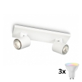 Philips - LED RGBW himmennettävä kohdevalaisin RUNNER 2xGU10/6,5W/230V 2700-6500K valkoinen