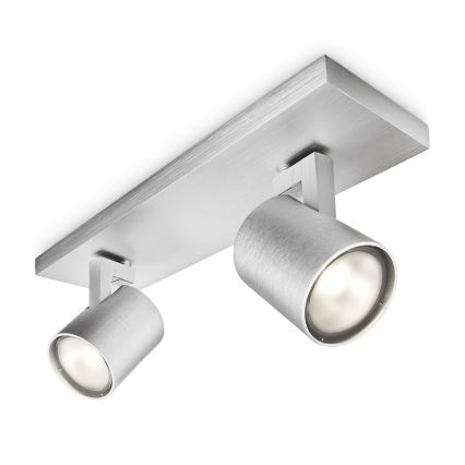 Philips - LED RGBW himmennettävä kohdevalaisin RUNNER 2xGU10/6,5W/230V 2700-6500K mattakromi
