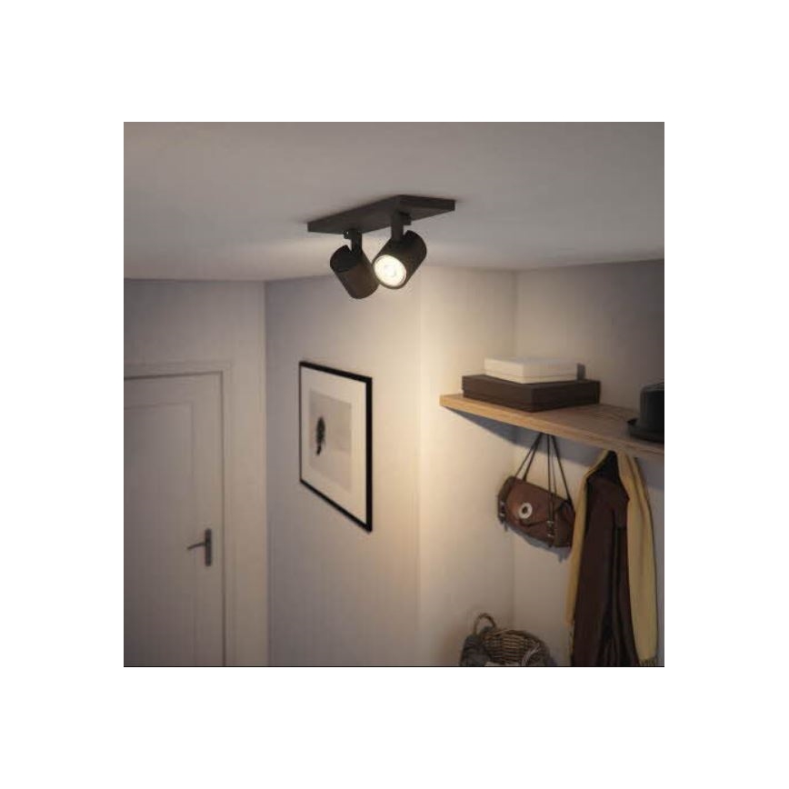 Philips - LED RGBW himmennettävä kohdevalaisin RUNNER 2xGU10/6,5W/230V 2700-6500K musta