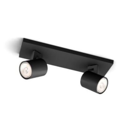 Philips - LED RGBW himmennettävä kohdevalaisin RUNNER 2xGU10/6,5W/230V 2700-6500K musta