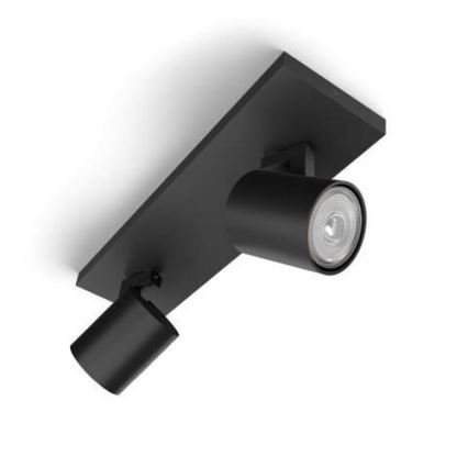 Philips - LED RGBW himmennettävä kohdevalaisin RUNNER 2xGU10/6,5W/230V 2700-6500K musta