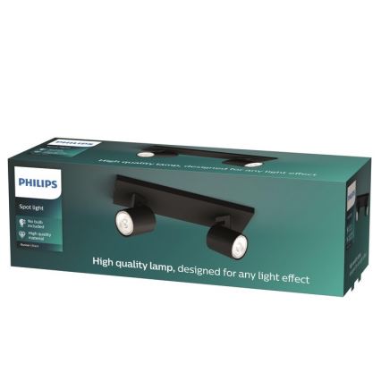Philips - LED RGBW himmennettävä kohdevalaisin RUNNER 2xGU10/6,5W/230V 2700-6500K musta