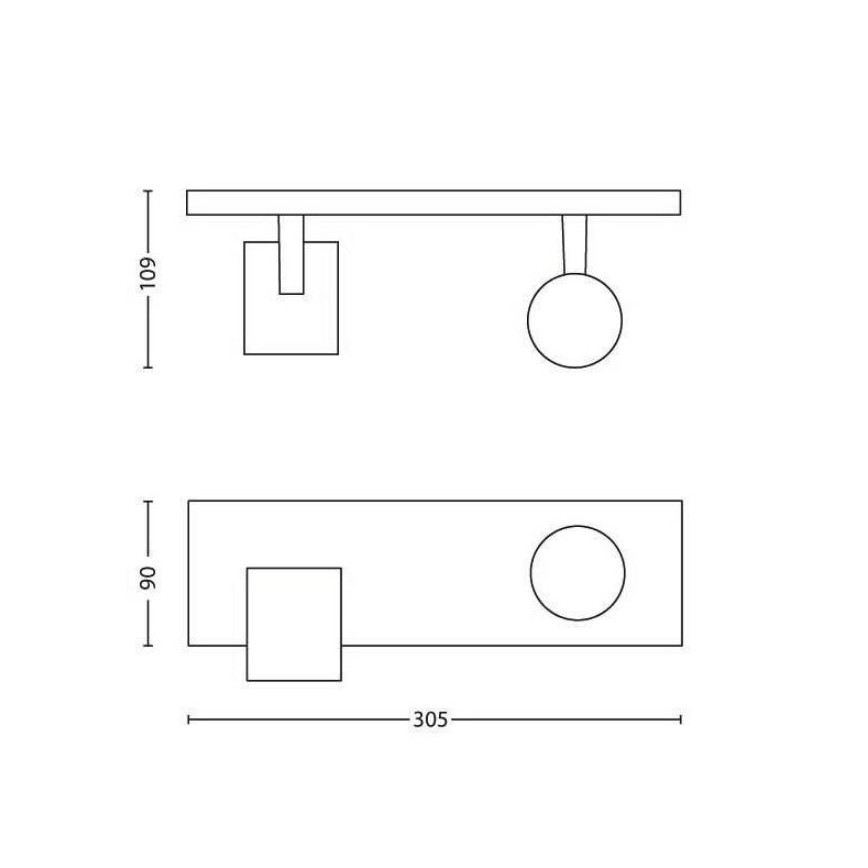 Philips - LED RGBW himmennettävä kohdevalaisin RUNNER 2xGU10/6,5W/230V 2700-6500K musta