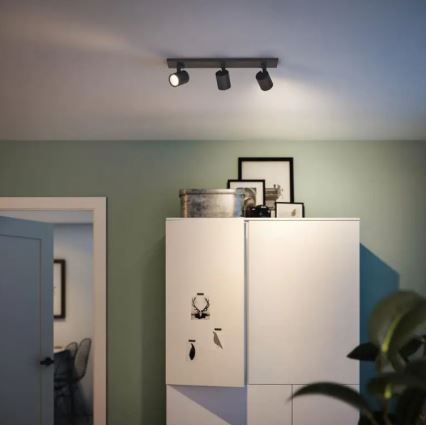 Philips - LED RGBW himmennettävä spottivalaisin RUNNER 3x GU10/6,5 W/230 V 2700–6500 K musta