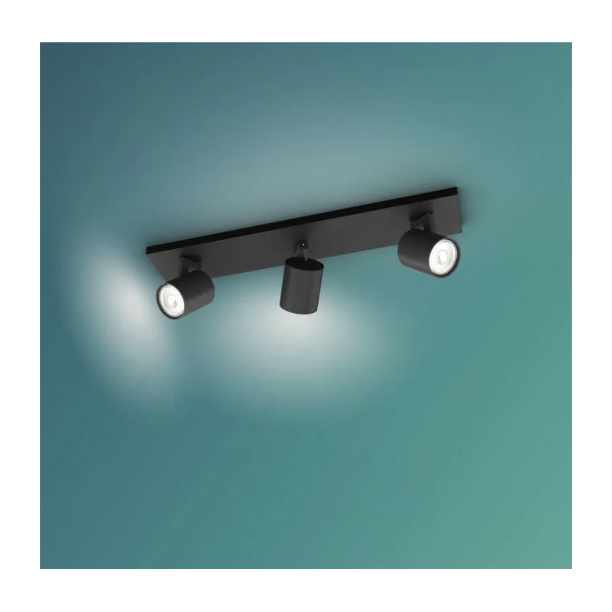 Philips - LED RGBW himmennettävä spottivalaisin RUNNER 3x GU10/6,5 W/230 V 2700–6500 K musta