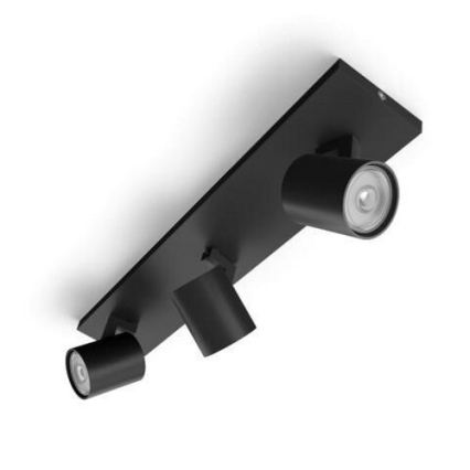 Philips - LED RGBW himmennettävä spottivalaisin RUNNER 3x GU10/6,5 W/230 V 2700–6500 K musta