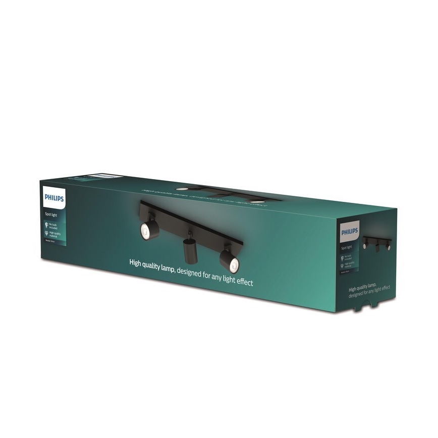 Philips - LED RGBW himmennettävä spottivalaisin RUNNER 3x GU10/6,5 W/230 V 2700–6500 K musta