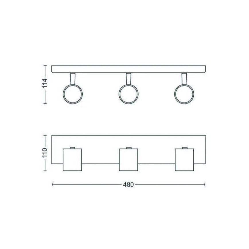 Philips - LED RGBW himmennettävä spottivalaisin RUNNER 3x GU10/6,5 W/230 V 2700–6500 K musta