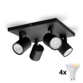 Philips - LED RGBW himmennettävä kohdevalaisin RUNNER 4xGU10/6,5W/230V 2700-6500K musta