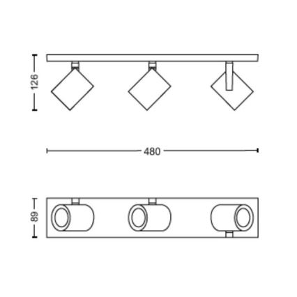 Philips - LED RGBW Himmennettävä kohdevalo Hue ARGENTA 3xGU10/4,2W/230V 2000-6500K