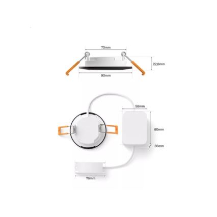 Philips - LED RGBW himmennettävä kylpyhuoneen upotettava valaisin Hue SLIM LED/8,3W/230V 1000-20000K musta P44