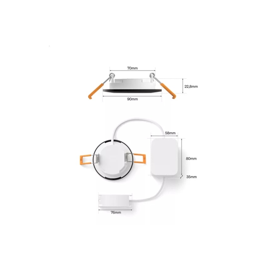 Philips - LED RGBW himmennettävä kylpyhuoneen upotettava valaisin Hue SLIM LED/8,3W/230V 1000-20000K musta P44
