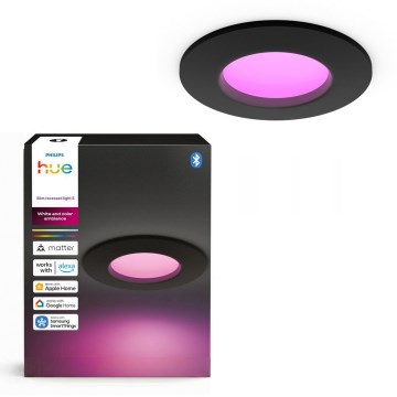 Philips - LED RGBW himmennettävä kylpyhuoneen upotettava valaisin Hue SLIM LED/8,3W/230V 1000-20000K musta P44