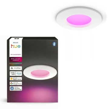 Philips - LED RGBW himmennettävä kylpyhuoneen uppoasennettava alasvalo Hue SLIM LED/8,3W/230V 1000-20000K valkoinen IP44