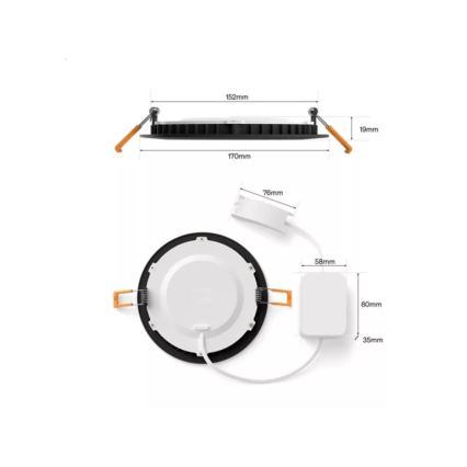 Philips - himmennettävä LED RGBW kylpyhuoneen alasvalaisin Hue SLIM LED/12W/230V 1000-20000K musta IP44