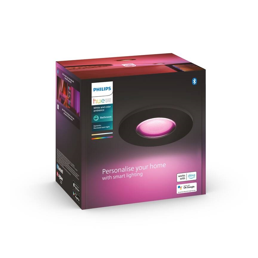 Philips - LED RGBW Himmennettävä kylpyhuoneen upotettava valo Hue XAMENTO GU10/5,7W/230V IP44 2200-6500K