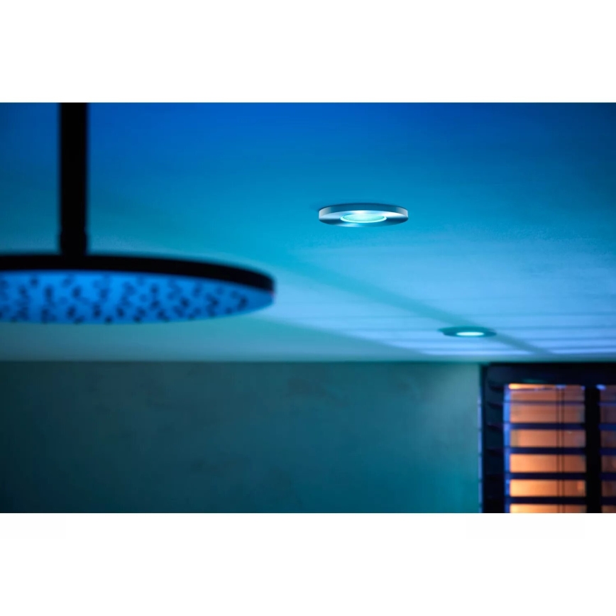 Philips - LED RGBW Himmennettävä kylpyhuoneen kattovalaisin Hue XAMENTO 1xGU10/4,2W/230V 2000-6500K IP44