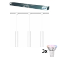 Philips - LED RGBW himmennettävä riippuvalaisin vaijerilla EASYLINK HUE -kiskojärjestelmään 3xGU10/4,7W/230V 2200-6500K 1m valkoinen