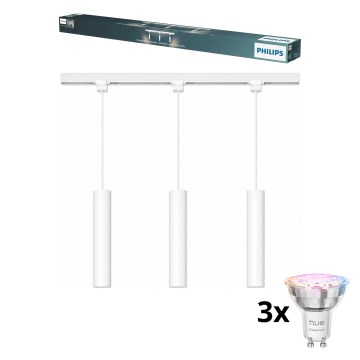 Philips - LED RGBW himmennettävä riippuvalaisin vaijerilla EASYLINK HUE -kiskojärjestelmään 3xGU10/4,7W/230V 2200-6500K 1m valkoinen