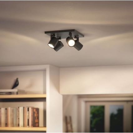 Philips - LED RGBW himmennettävä kohdevalaisin RUNNER 4xGU10/6,5W/230V 2700-6500K musta