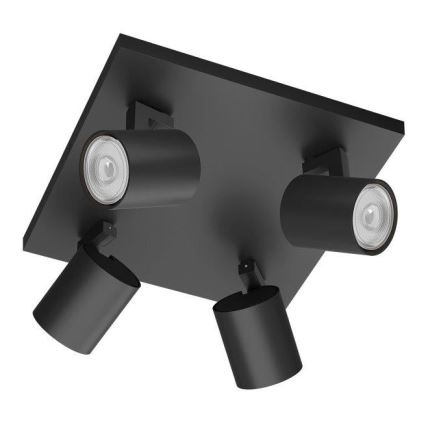 Philips - LED RGBW himmennettävä kohdevalaisin RUNNER 4xGU10/6,5W/230V 2700-6500K musta