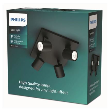 Philips - LED RGBW himmennettävä kohdevalaisin RUNNER 4xGU10/6,5W/230V 2700-6500K musta